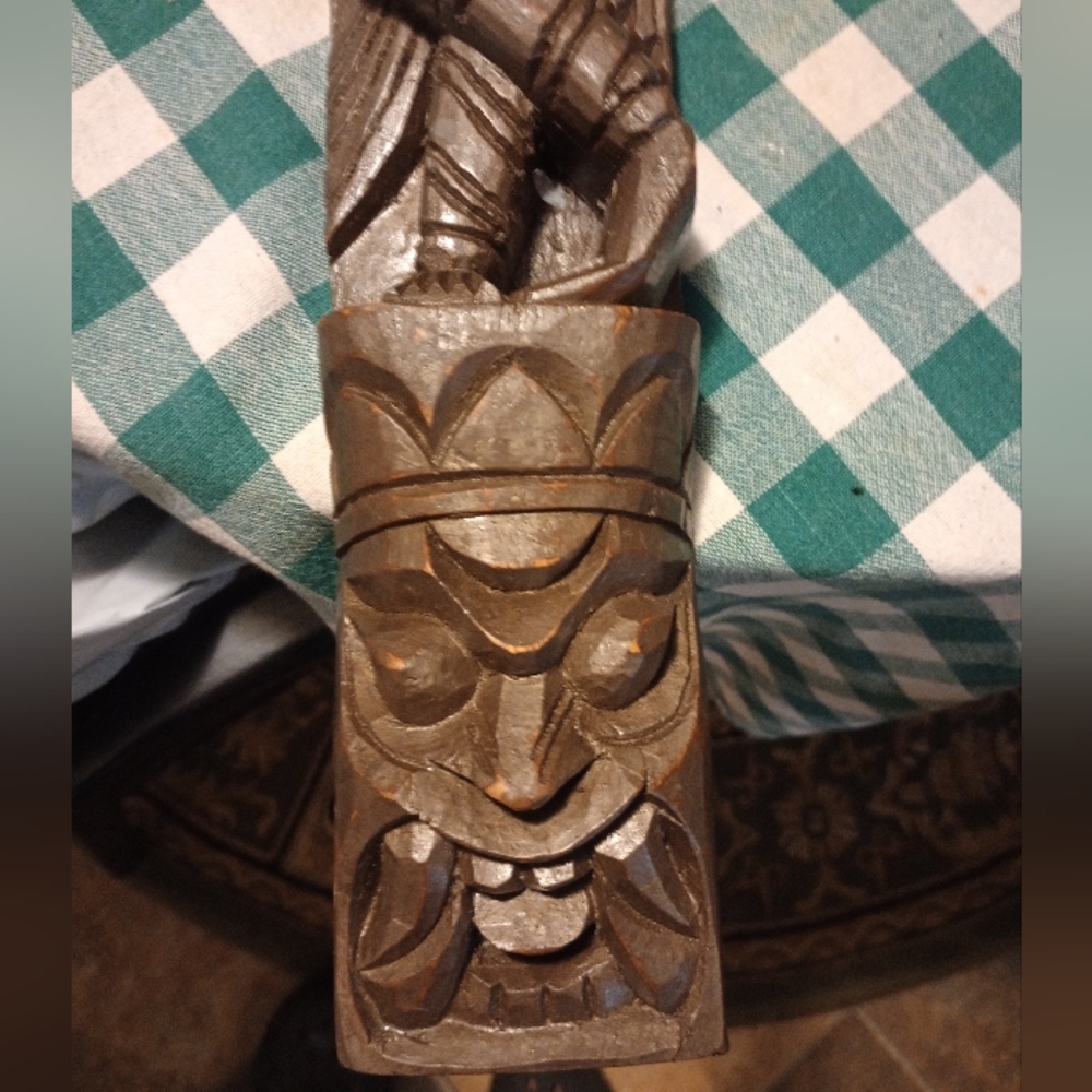 Vintage Hand Carved Wooden Totem - Picture 4 of 5